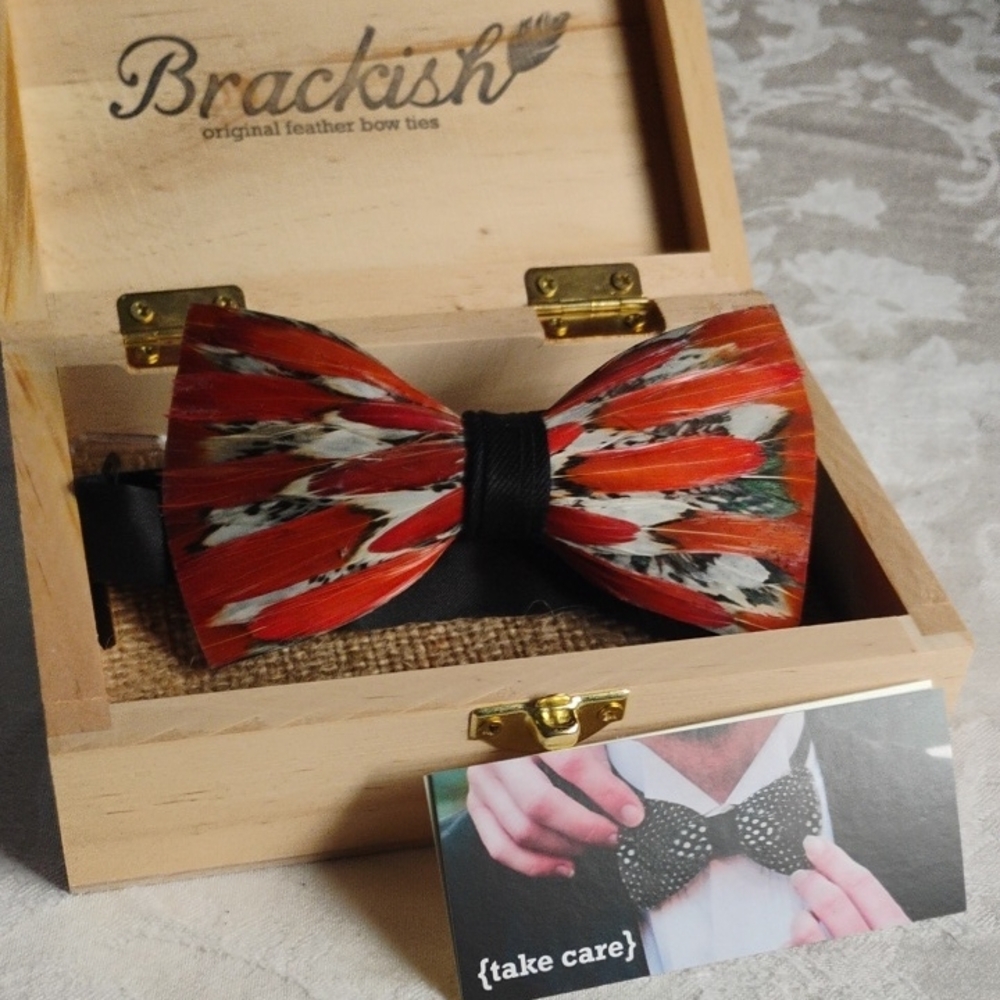 Red and Black Geometric Bow Tie
